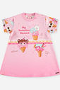 Vestido Infantil Bebê Rosa com Sorvetes e Strass