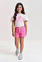 Conjunto Infantil Cheerleader com Shorts em Moletinho Waffle – Conjunto Menina Cinti NATURAL/RS CONFETE