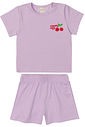 Conjunto Infantil Blusa Cherry Lady e Shorts Roxo Conjunto Infantil Blusa Cherry Lady e Shorts Roxo