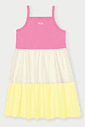 Vestido de Alça Infantil Color Block 3 Marias Rosa Abrange