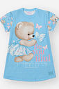 Vestido Bebê Menina Ursinha Bailarina em Molecotton – Vestido Infantil Confortável Cinti Baby AZUL PORCELANA