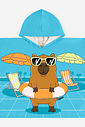 Toalha de Praia com Capuz Capivara Sky