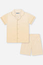 Pijama Infantil Menino Listrado com Camiseta e Bermuda Croissant
