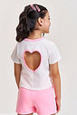 Conjunto Infantil Neon Love com Blusa Boxy e Shorts Saia em Moletom P.A – Look Menina Verão com Rele NATURAL/RS BARBIE