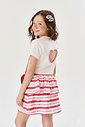 CONJ BLUSA,SAIA/SHORTS E BOLSA NAT/RS CHEER/RS CHEE