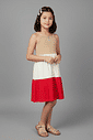 Vestido de Alça Infantil Color Block 3 Marias Bege Abrange