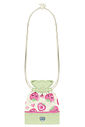 Conjunto Infantil Menina Blusa Gatinha; Short-Saia E Bolsa Strawberry Off White E Verde Cinti