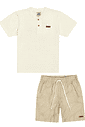 CONJ CAMISA POLO E BERMUDA NATURAL/MR CAMURCA