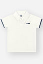 Conjunto Infantil Esportivo Clássico com Camisa Polo e Bermuda Listrada em Moletom Linho NATURAL/OFF WHITE