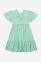 Vestido Infantil Manga Curta em Meia Malha Botonê – Vestido Menina com Laço nas Costas Cinti VERDE BRISA