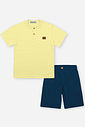 Conjunto Infantil Henley e Bermuda de Linho com Elastano Lemon