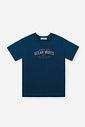 Camiseta Infantil Menino Ocean Waves em Meia Malha Marinho