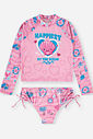 Conjunto Infantil Menina Blusa Boxy e Biquíni Fundo do Mar