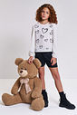 Conjunto em Cotelê e Paetê Infantil Menina Corações Beli.me