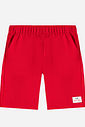 Conjunto Menino Menino Camiseta Listrada e Bermuda Vermelho