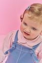 Conjunto Bebê Menina Blusa E Jardineira Rosa Mundo Cinti