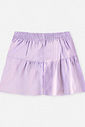 Conjunto Infantil Regata Cropped e Short Lilás com Laço e Strass