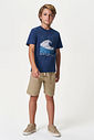 Conjunto Menino Camiseta Wave e Bermuda Marinho