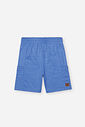 Conjunto Infantil Menino Camiseta Tropical e Bermuda Atoalhada Azul