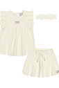 CONJ BLUSA, SHORTS E TIARA NATURAL/NATURAL/NATU
