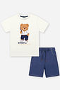 Conjunto Infantil Menino Camiseta Urso e Bermuda Molecotton Denim