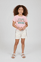 Conjunto Infantil Menina Colegial No Rules Rosa Abrange