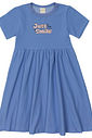 Vestido Infantil Evasê Manga Curta Just Smile Roxo