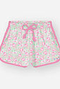 Shorts Infantil Básico em Nylon Estampado – Short Menina Verão Estampado com Elastano VERDE CIDRA