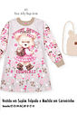 Vestido Menina com Mochila Ursa HOWDY Mundo Cinti RS JELLY/BG AREIA
