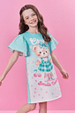 Vestido Menina Ursinha Xadrez Menta Mundo Cinti