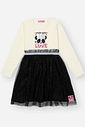 Vestido Infantil Menina Panda Tule Preto Mundo Cinti