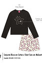 CONJ BLUSA ML E SHORTS/SAIA PRETO/NATURAL