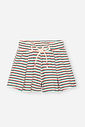 Conjunto Infantil Neon Love com Blusa em Cotton e Shorts Listrado Texturizado – Look Menina Verão co NATURAL/RS CONFETE