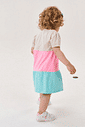 Vestido Bebê Menina Trê Marias Bege, Rosa E Azul Cinti