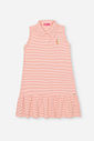 Vestido Infantil em Suedine Listrado Neon Love – Vestido Polo Menina Verão Laranja Neon LARANJA NEON LIGHT