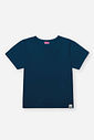 Blusa Infantil Básica em Cotton – Camiseta Menina Manga Curta Verão AZUL MARINHO