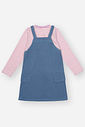 Conjunto Infantil Menina Blusa Listrada E Salopete Lilás Mundo Cinti