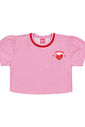 Conjunto Infantil Menina Blusa; Short E Mochila Strawberry Rosa E Vermelho Cinti
