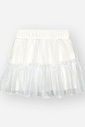 Saia Shorts Bebê Menina em Tule Foil – Saia Infantil com Brilho e Forro em Algodão NATURAL