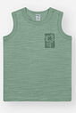 Conjunto Infantil Divertto Casual com Regata em Malha Flamê e Bermuda em Nylon VD OLIVE/OFF WHITE