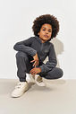 Conjunto Infantil Menino Jaqueta E Calça Soft Chumbo CTV