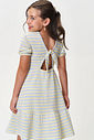 Vestido Infantil Menina Listrado em Malha Jacquard