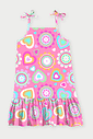 Vestido Infantil Estampado Sweet Hearts Rosa Abrange