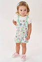 Conjunto Bebê Menina Blusa E Jardineira Frutas Rosa Cinti
