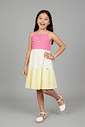 Vestido de Alça Infantil Color Block 3 Marias Rosa Abrange