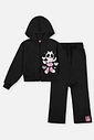 Conjunto Infantil Menina Jaqueta Panda E Wide Leg Preto Mundo Cinti