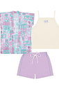 CONJ BLUSA ,SHORTS E KIMONO NAT/LL LIBERT/LL LIB