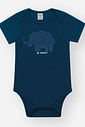 Conjunto Infantil Casual com Body de Animais da Savana e Bermuda em Moletom Linho AZ MARINHO/OFF WHITE