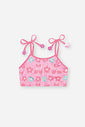 Biquíni Infantil em Malha UV com Estampa Floral Rosa Neon – Moda Praia Floral Menina Verão ROSA NEON FORTE