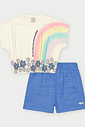 CONJ BLUSA E SHORTS NATURAL/AZ HORTENCIA